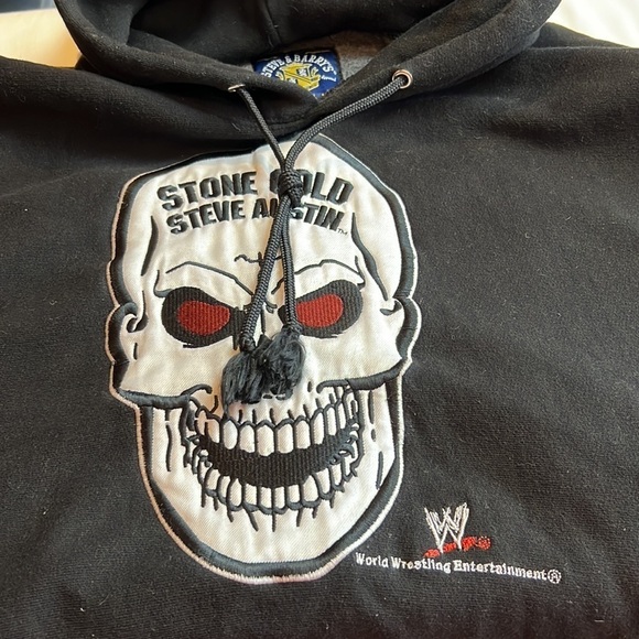 Vintage authentic WWE Wrestling Stone Cold Steve Austin Hoodie Early 2000 L - Picture 5 of 8
